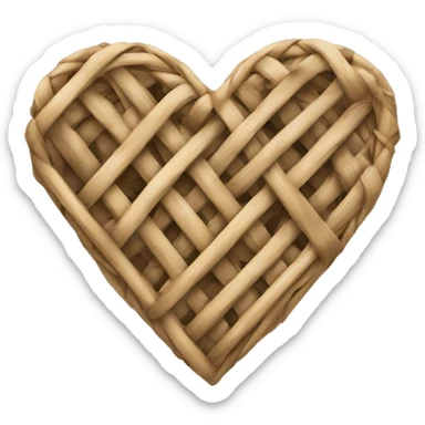 Rattan heart sticker