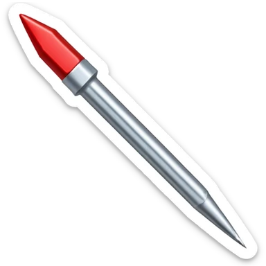 needle with pointed tip and thread sticker