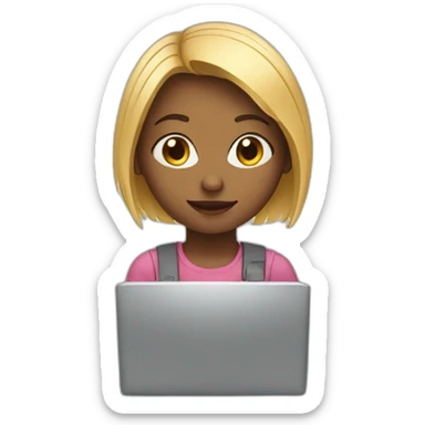 a cute young woman who uses a computer sticker