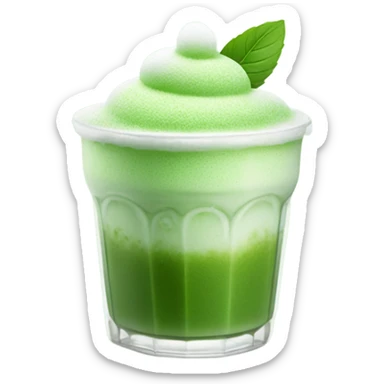 Iced matcha with powdered matcha cold foam on top sticker