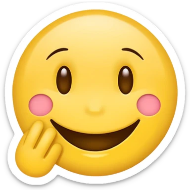 Create a hand drawn flat minimal Smile reaction emoji for a new social media app sticker