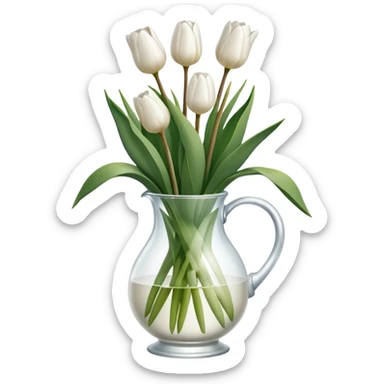 White tulips sticker