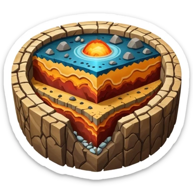 Planet crust, mantle, and core sticker