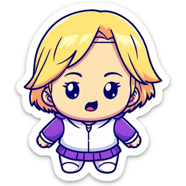 magical heroine chibi emote crying with big tears sticker