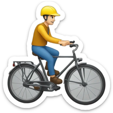 Un homme qui est sur un vélo tout terrain sticker