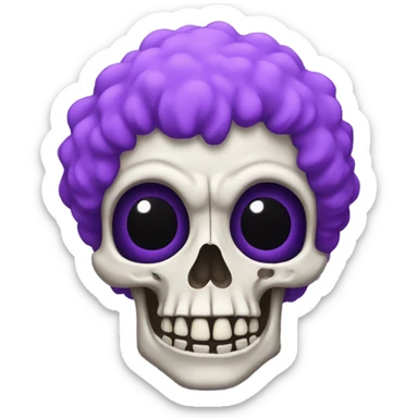 skeleton with a purple afro sticker