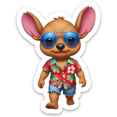 Stitch walking on the beach sticker