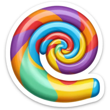 a single piece of candy with alternate color sticker