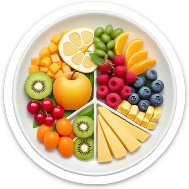 colorful balanced meal with nutrients for vitality and energy sticker