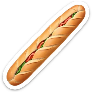 baguette wrapped in brown paper sticker