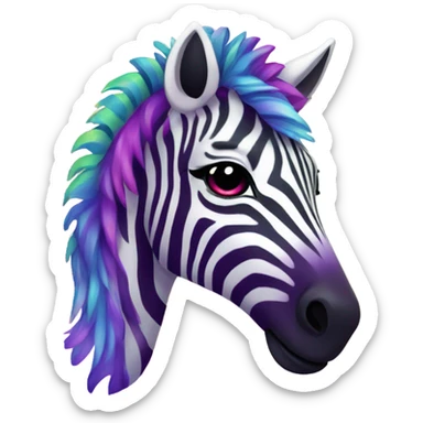 Lisa frank rainbow zebra with glitter purple stripes sticker