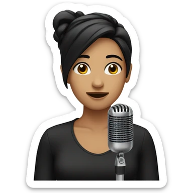 Girl with black hair singing  sticker