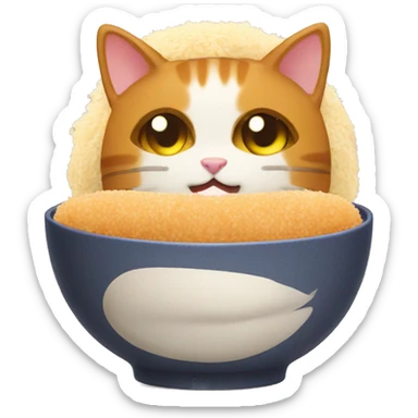 tonkatsu with cat  sticker