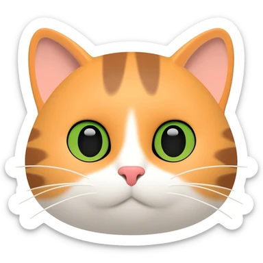 :] cat face animal sticker