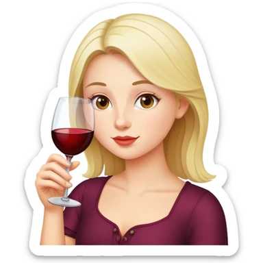 girl drinking wine sticker