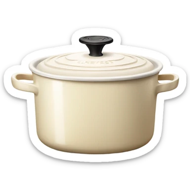 cream le creuset dutch oven sticker