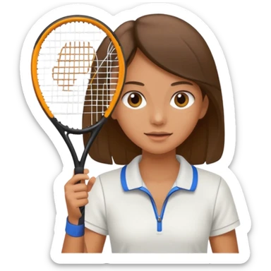 girl with tennis racket  sticker