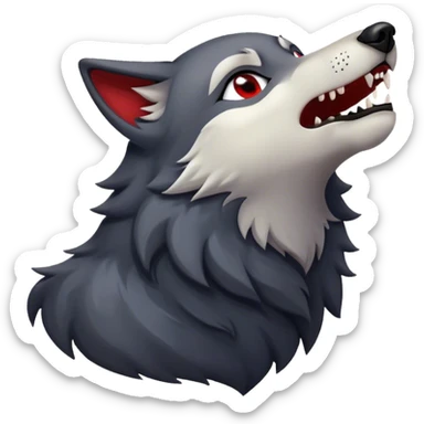 Wolf howling in love  sticker