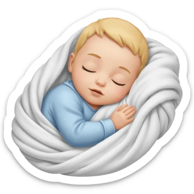 Baby sleeping in a blanket sticker