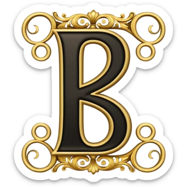 letter Z in black and gold sticker