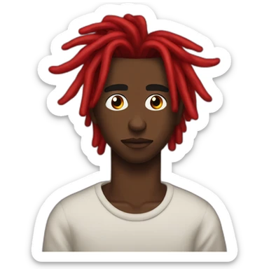 Playboi carti with red dreds sticker
