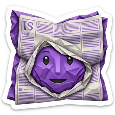 newspaper white and purple sticker