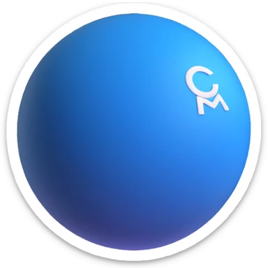 navy blue minimalist 3D sphere logo sticker