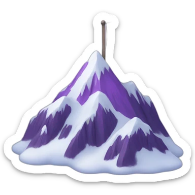 purple snow peak with a flag purple at the top sticker