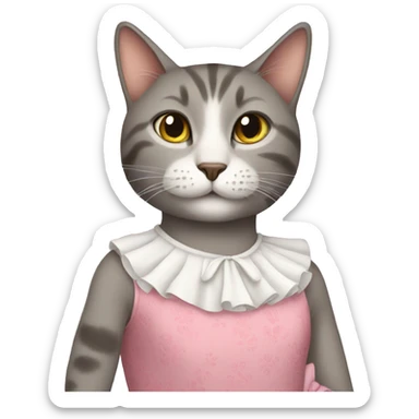 Cat wearing dress sticker