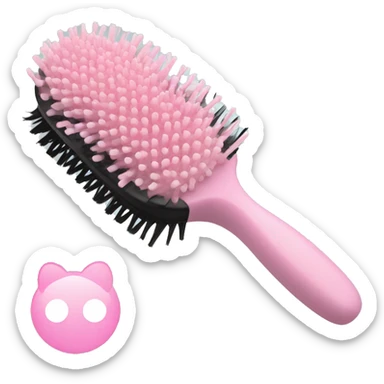 hair brush that is baby pink color  sticker
