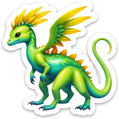 Shiny Exotic Tropical Pokémon-Fakémon-hybrid-creature (full body) sticker
