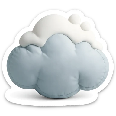 plush cushion style cloud with snow, cute and soft sticker