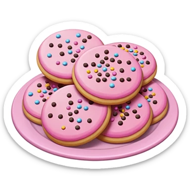 Natale rosa, biscotti estetico  sticker