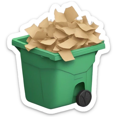 Throwing crushed paper ball in Trash can sticker