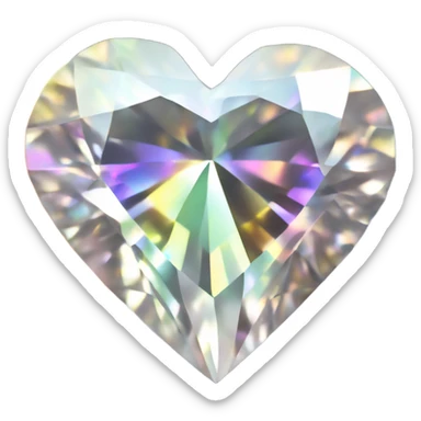 Heart shaped 56-carat iridescent diamond sticker