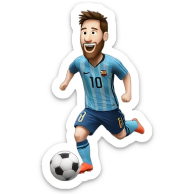 Messi scoring a goal sticker