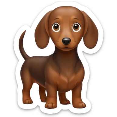 brown dachshund sticker