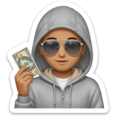 hoodie, sunglasses, money ALL SILVER sticker