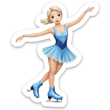 buz pıstının ustunde kayan,yarısma ıcın elbıse gıymıs ve artıstık hareketler yapan kadın emojısı  sticker