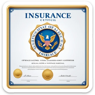 insurance license certificate with official seal sticker