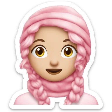 Cute pink cristmas emojis sticker