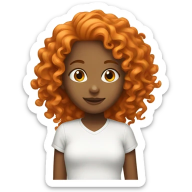 Girl with curly orange hair sticker