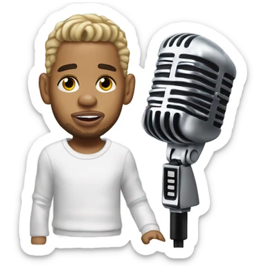 Hyper Realistic Chris Brown singing to Karruche  sticker