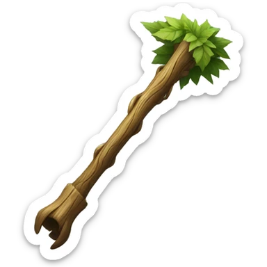 long wooden druid staff sticker