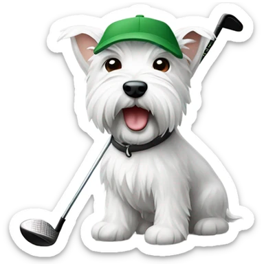westie golf related emojis sticker
