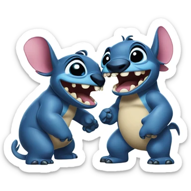 stitch kissing Experiment 624 sticker