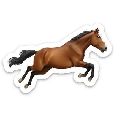 Horse jumping over a fence sticker