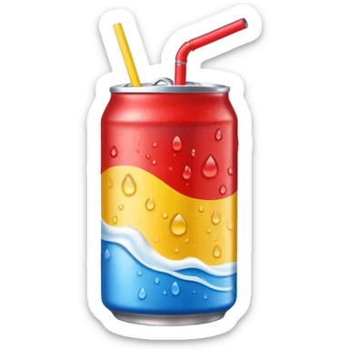 drink can blue red yellow Surfside straw sticker