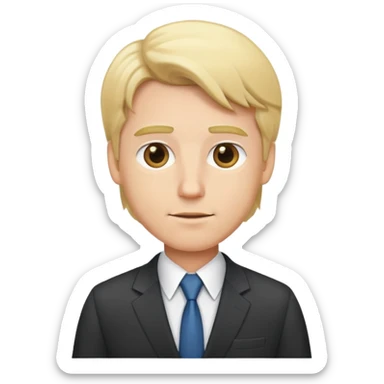 cartoon man with blonde hair in business suit sticker