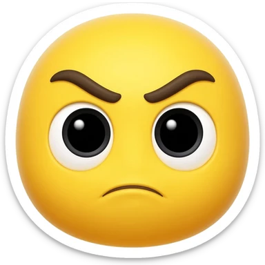 Yellow emoji cute mad face sticker
